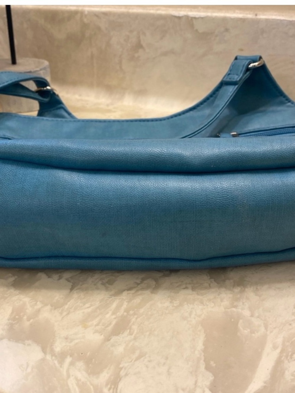 Multi Sac  Teal Blue Shoulder Bag with Front Zip Pockets - Picture 4 of 9